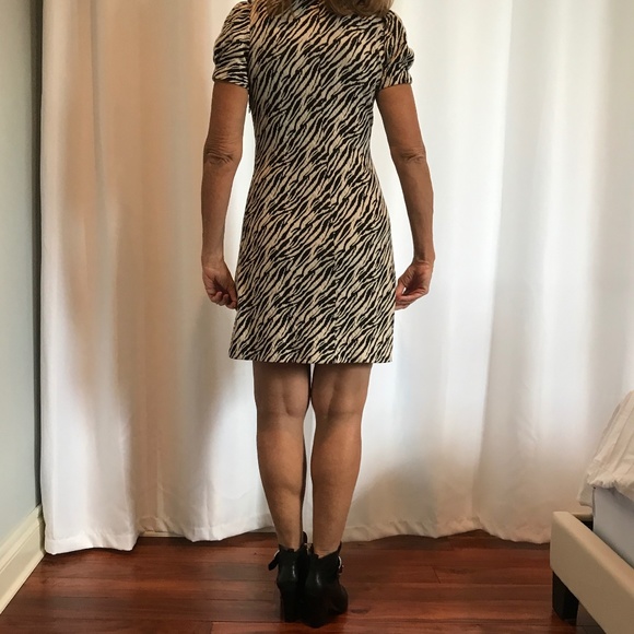 Calvin Klein Zebra Print Cowl Neck Swing Dress Size 6 - Picture 5 of 7